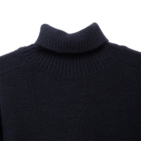 C.P. Company Fleece Knit Roll Neck Black 999 13CMKN199A-006170A Degli Uberti